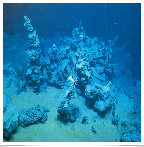 Deep ocean smoker formation.
